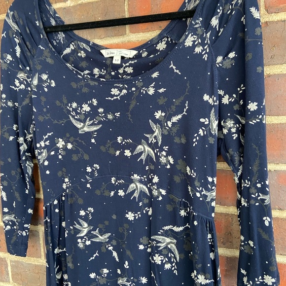 Navy Sparrow Mini Dress with 3/4 Sleeves - Picture 2 of 5